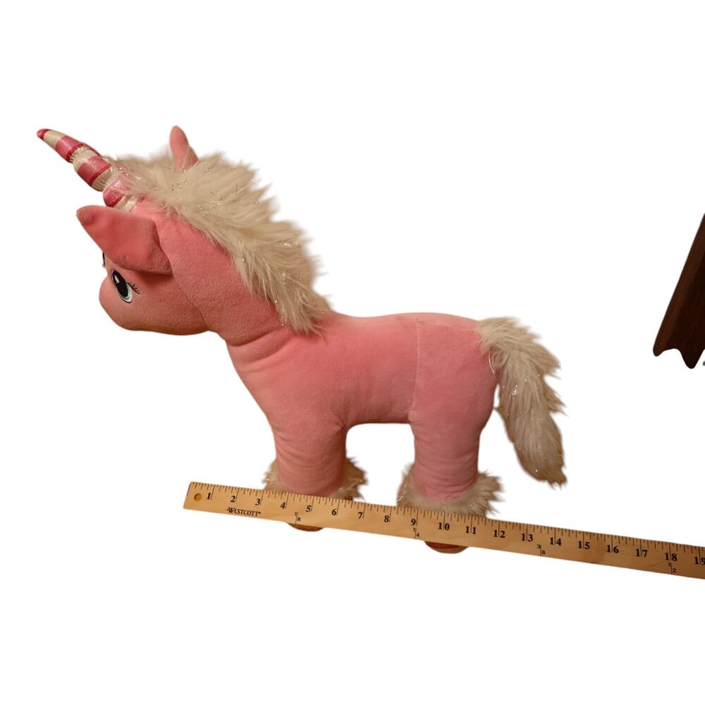 Build-A-Bear Pink Unicorn Plush 12” Striped Horn Stuffed Animal Barbiecore - Picture 9 of 10